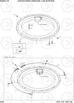 6420 SWING RING GREASE LUB SYSTEM R250LC-7A, Hyundai