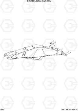 7040 BOOM(LOG LOADER) R250LC-7A, Hyundai
