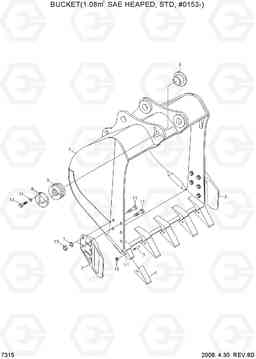 7315 BUCKET(1.08M3 SAE HEAPED, STD, #0153-) R250LC-7A, Hyundai