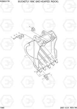 7390 BUCKET(1.16M3 SAE HEAPED, ROCK) R250LC-7A, Hyundai