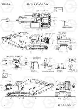 8110 DECALS(R250NLC-7A) R250LC-7A, Hyundai