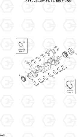 9050 CRANKSHAFT & MAIN BEARINGS R250LC-7A, Hyundai