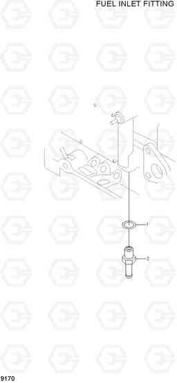 9170 FUEL INLET FITTING R250LC-7A, Hyundai