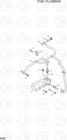 9190 FUEL PLUMBING R250LC-7A, Hyundai