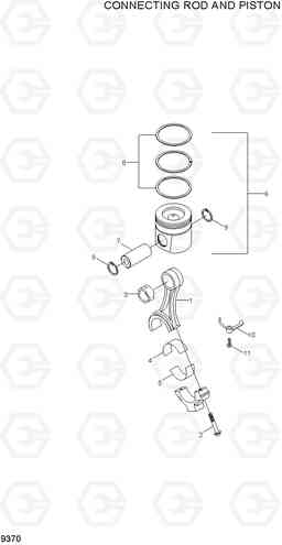 9370 CONNECTING ROD AND PISTON R250LC-7A, Hyundai