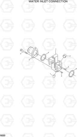 9550 WATER INLET CONNECTION R250LC-7A, Hyundai