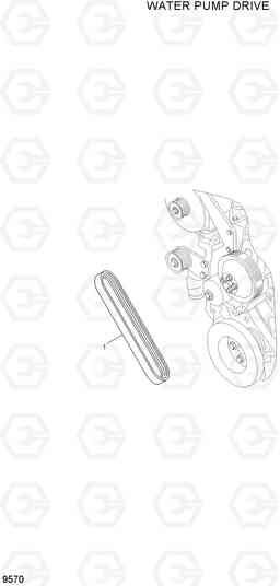 9570 WATER PUMP DRIVE R250LC-7A, Hyundai