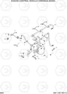 9600 ENGINE CONTROL MODULE HARNESS(-#0080) R250LC-7A, Hyundai