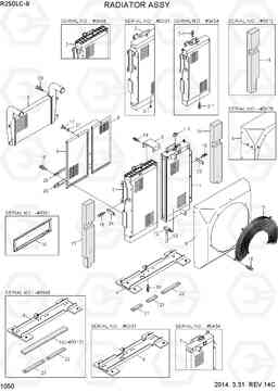 1050 RADIATOR ASSY R250LC-9, Hyundai