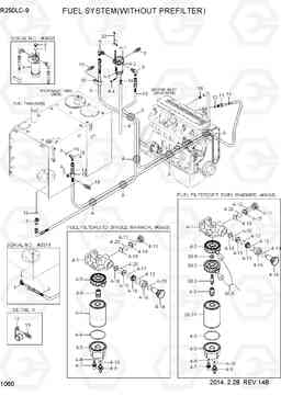 1060 FUEL SYSTEM(WITHOUT PREFILTER) R250LC-9, Hyundai