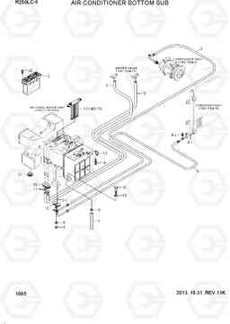 1085 AIR CONDITIONER BOTTOM SUB R250LC-9, Hyundai