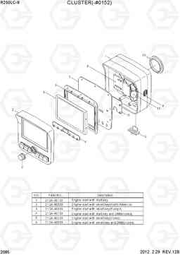 2085 CLUSTER(-#0152) R250LC-9, Hyundai