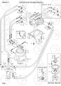 3120 UPPER HYD PIPING(TRAVEL) R250LC-9, Hyundai