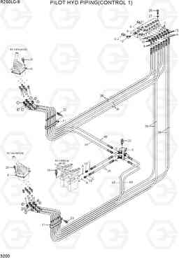 3200 PILOT HYD PIPING(CONTROL 1) R250LC-9, Hyundai