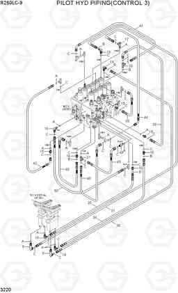 3220 PILOT HYD PIPING(CONTROL 3) R250LC-9, Hyundai