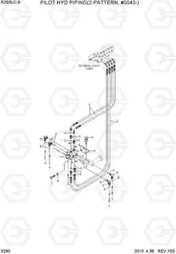 3290 PILOT HYD PIPING(2-PATTERN, #0043-) R250LC-9, Hyundai