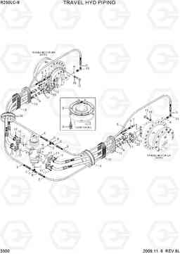 3300 TRAVEL HYD PIPING R250LC-9, Hyundai