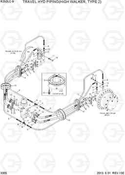 3305 TRAVEL HYD PIPING(HIGH WALKER, TYPE 2) R250LC-9, Hyundai