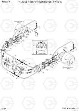 3307 TRAVEL HYD PIPING(T/MOTOR TYPE 6) R250LC-9, Hyundai