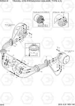 3310 TRAVEL HYD PIPING(HIGH WALKER, TYPE 4,5) R250LC-9, Hyundai