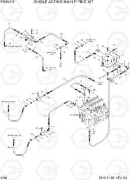 3700 SINGLE ACTING MAIN PIPING KIT R250LC-9, Hyundai