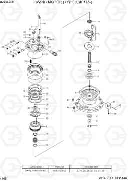 4105 SWING MOTOR (TYPE 2, #0175-) R250LC-9, Hyundai