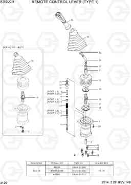 4120 REMOTE CONTROL LEVER (TYPE 1) R250LC-9, Hyundai