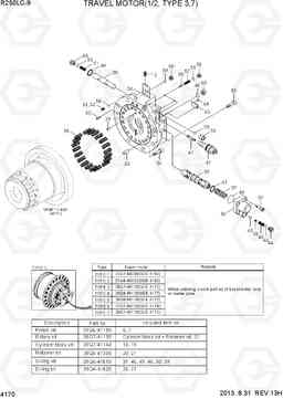 4170 TRAVEL MOTOR(1/2, TYPE 3,7) R250LC-9, Hyundai