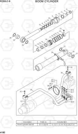 4180 BOOM CYLINDER R250LC-9, Hyundai