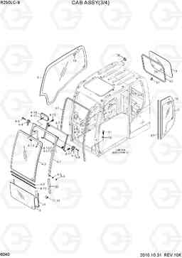 6040 CAB ASSY(3/4) R250LC-9, Hyundai