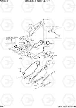 6110 CONSOLE BOX(1/2, LH) R250LC-9, Hyundai