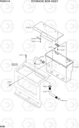 6160 STORAGE BOX ASSY R250LC-9, Hyundai