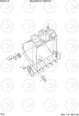 7310 BUCKET(5 TEETH) R250LC-9, Hyundai