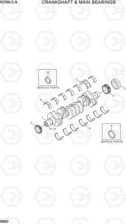 9050 CRANKSHAFT & MAIN BEARINGS R250LC-9, Hyundai