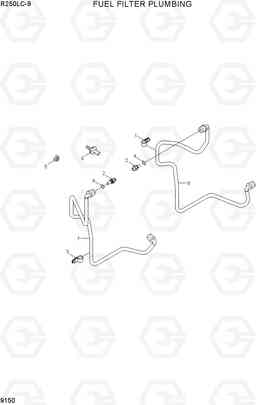 9150 FUEL FILTER PLUMBING R250LC-9, Hyundai