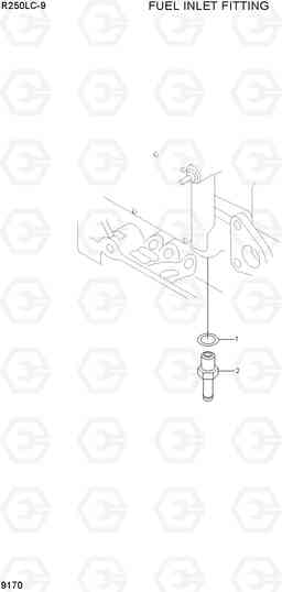 9170 FUEL INLET FITTING R250LC-9, Hyundai