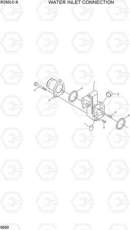 9550 WATER INLET CONNECTION R250LC-9, Hyundai