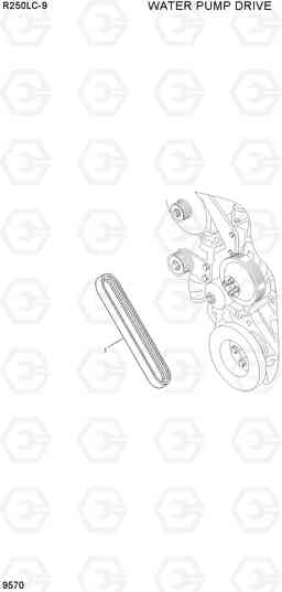 9570 WATER PUMP DRIVE R250LC-9, Hyundai