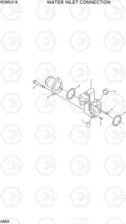 A550 WATER INLET CONNECTION R250LC-9, Hyundai