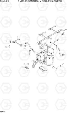 A600 ENGINE CONTROL MODULE HARNESS R250LC-9, Hyundai