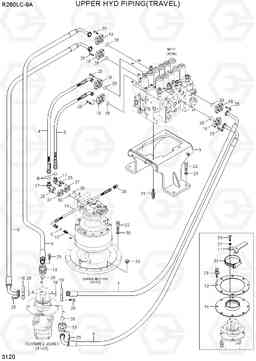 3120 UPPER HYD PIPING(TRAVEL) R260LC-9A, Hyundai