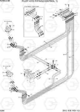 3200 PILOT HYD PIPING(CONTROL 1) R260LC-9A, Hyundai