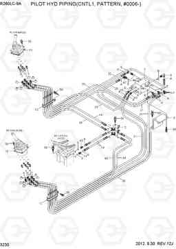 3230 PILOT HYD PIPING(CNTL1, PATTERN, #0006-) R260LC-9A, Hyundai