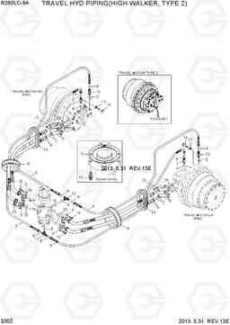 3302 TRAVEL HYD PIPING(HIGH WALKER, TYPE 2) R260LC-9A, Hyundai