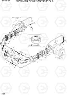3320 TRAVEL HYD PIPING(T/MOTOR TYPE 6) R260LC-9A, Hyundai