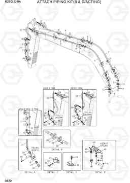 3620 ATTACH PIPING KIT(S & D/ACTING) R260LC-9A, Hyundai