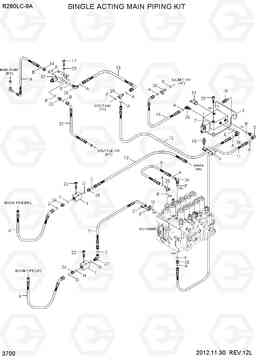 3700 SINGLE ACTING MAIN PIPING KIT R260LC-9A, Hyundai