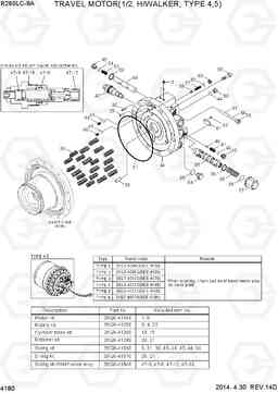 4180 TRAVEL MOTOR(1/2, H/WALKER, TYPE 4,5) R260LC-9A, Hyundai