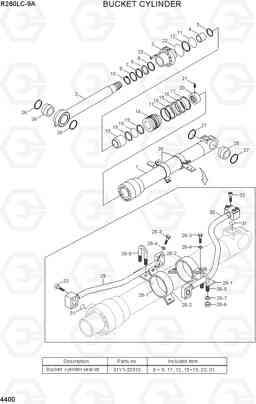 4400 BUCKET CYLINDER R260LC-9A, Hyundai