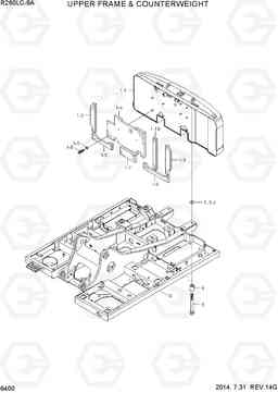 6400 UPPER FRAME & COUNTERWEIGHT R260LC-9A, Hyundai